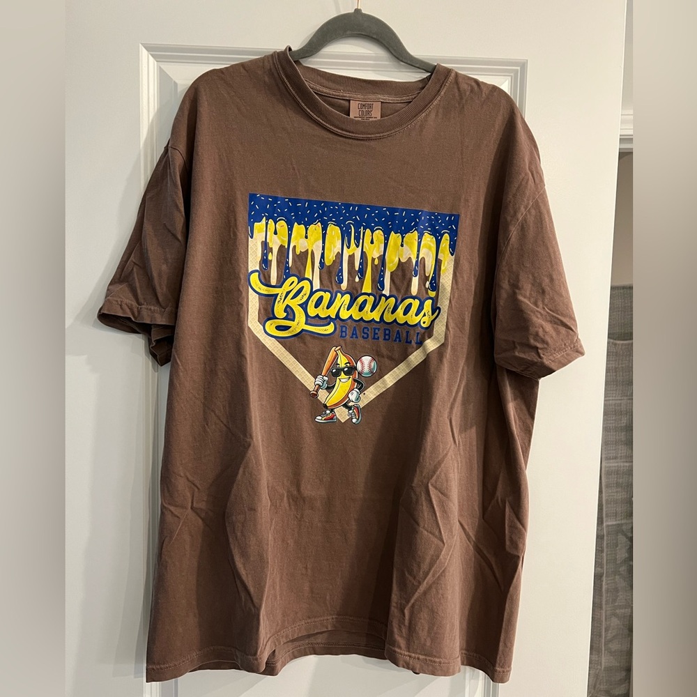 Comfort Colors Brown Savannah Bananas Baseball Graphic Tee